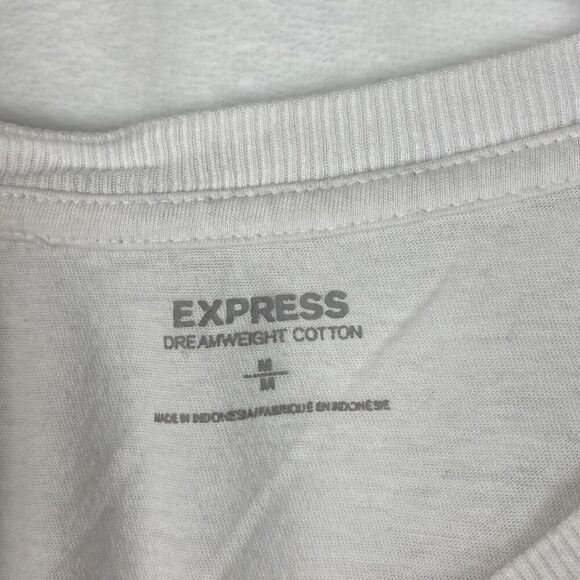 Express Tank Top Womens Medium White Out Of Your League Sleeveless Lightweight - Picture 8 of 9